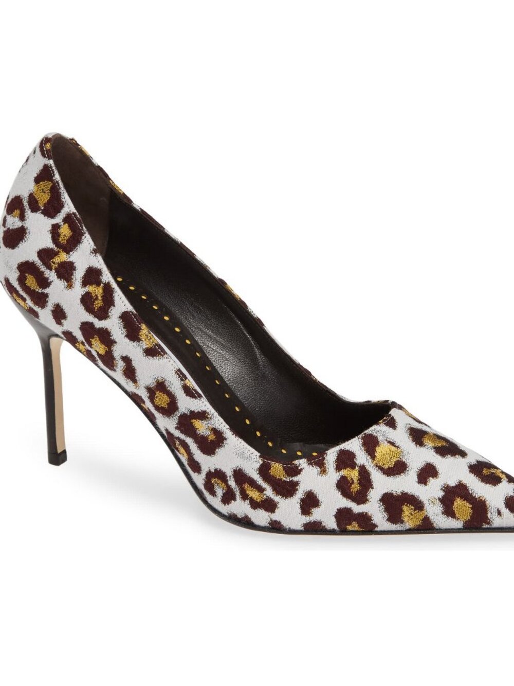 NEW Manolo Blahnik BB Leopard Print Pointed Toe Pumps Multi EU 36.5
